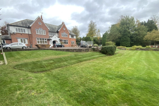 Returfed lawn completed by Murphy’s Ground Maintenance in Leicestershire